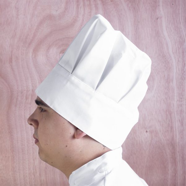 Gorro Chef Mediano Blanco Pretina Ancha LB