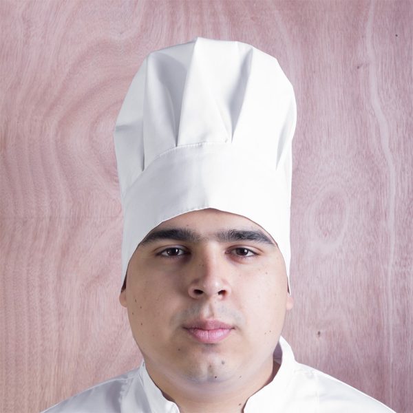 Gorro Chef Mediano Blanco Pretina Ancha LB - Imagen 2