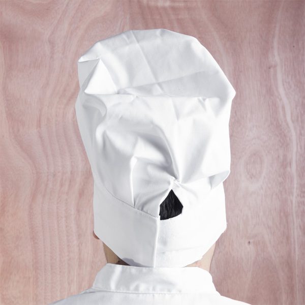 Gorro Chef Mediano Blanco Pretina Ancha LB - Imagen 3