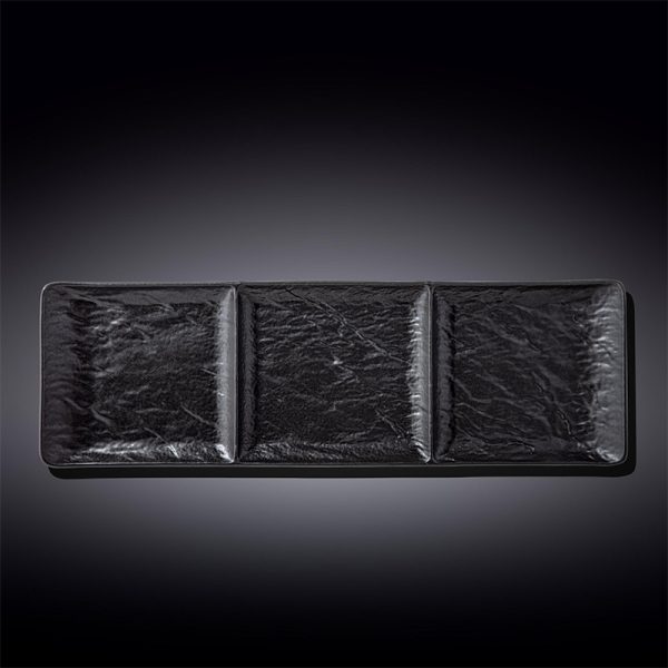 Plato Rectangular 3 Divisiones 40,5 x 13 Cm SlateStone by Wilmax