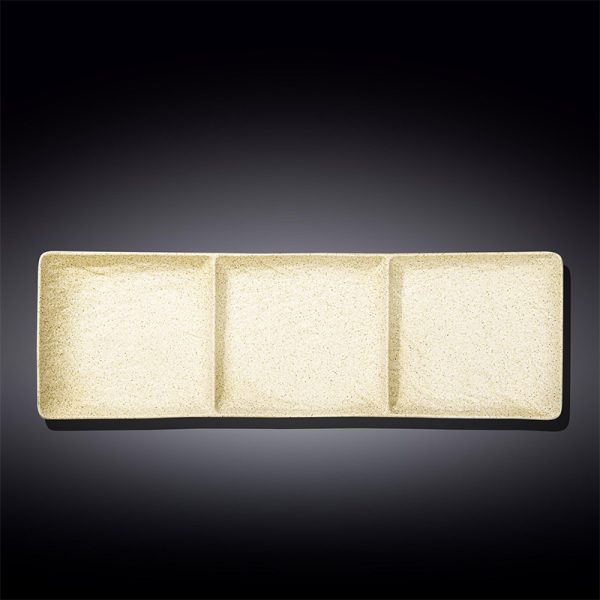 Plato Rectangular 3 Divisiones 40,5 x 13 Cm SandStone by Wilmax