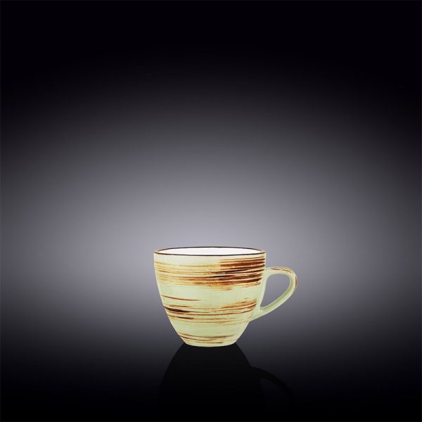 Taza Capuchino 110 Ml c/Platillo Spiral Pistachio Wilmax Boom Color