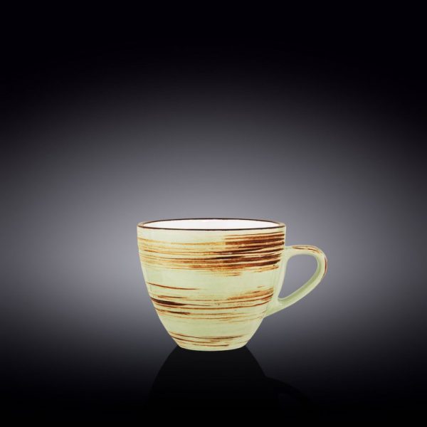 Taza Té 300 Ml c/Platillo Spiral Pistachio Wilmax Boom Color