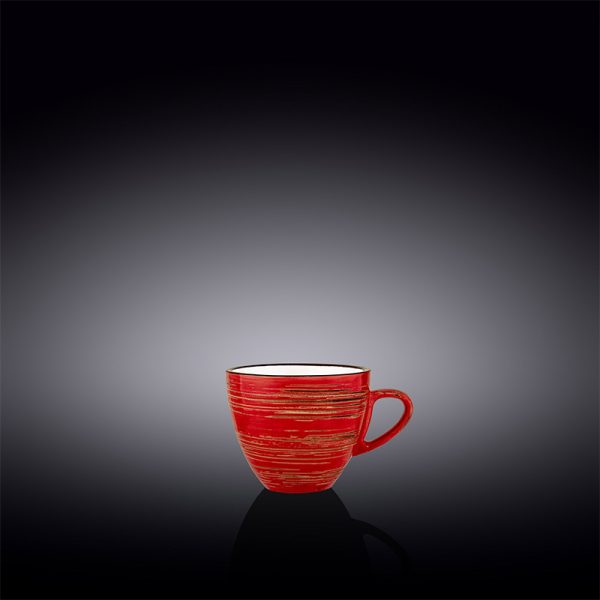 Taza Café 75 Ml c/Platillo Spiral Red Wilmax Boom Color