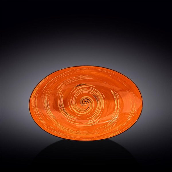 Fuente Ovalada Alta 30 cm Spiral Orange Wilmax Boom Color