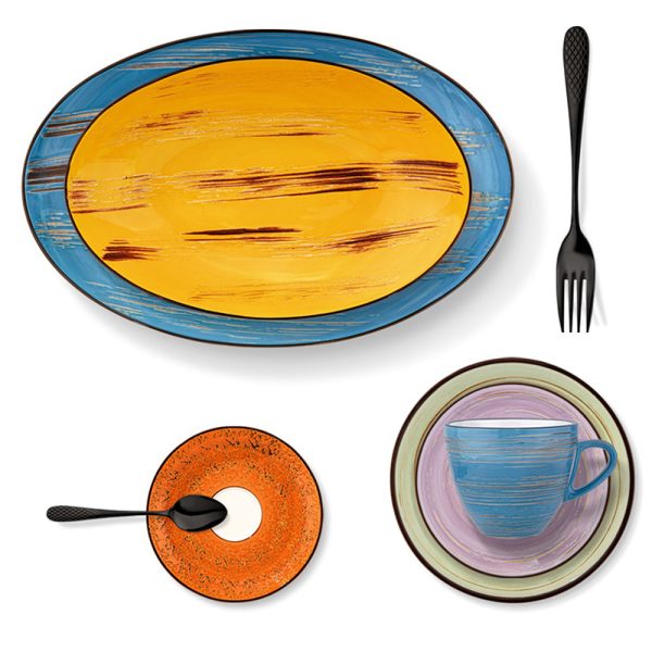 Plato Redondo Hondo 25,5 Cm Spiral Yellow Wilmax Boom Color - Imagen 2