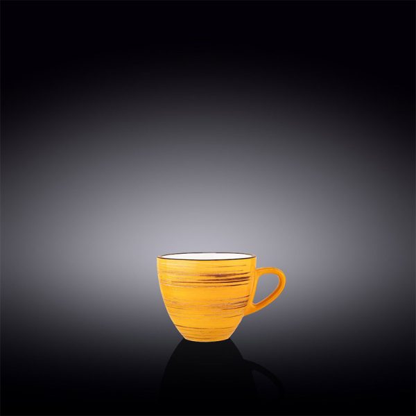 Taza Café 75 Ml c/Platillo Spiral Yellow Wilmax Boom Color