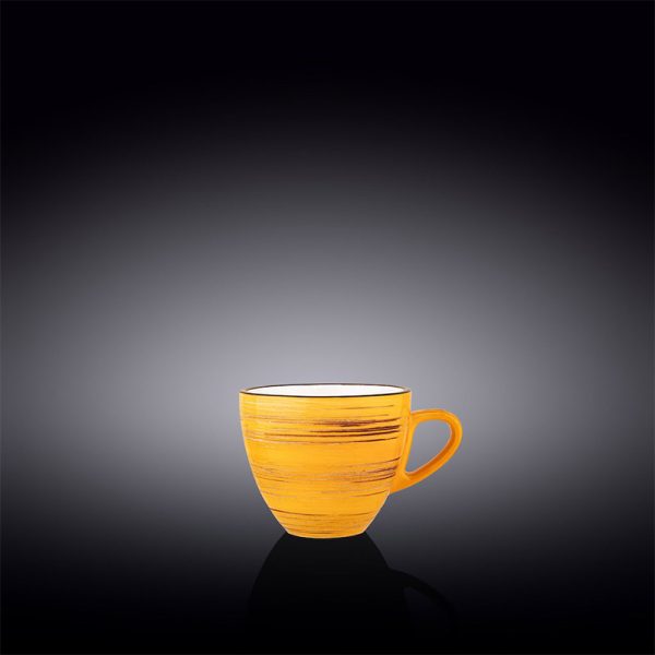 Taza Capuchino 110 Ml c/Platillo Spiral Yellow Wilmax Boom Color