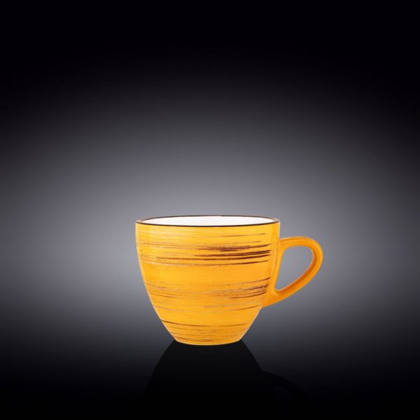 Taza Té 300 Ml c/Platillo Spiral Yellow Wilmax Boom Color