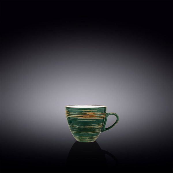 Taza Café c/Platillo 75 Ml Spiral Green Wilmax Boom Color