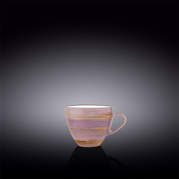 Taza Capuchino c/Platillo 110 Ml Spiral Lavander Wilmax Boom Color