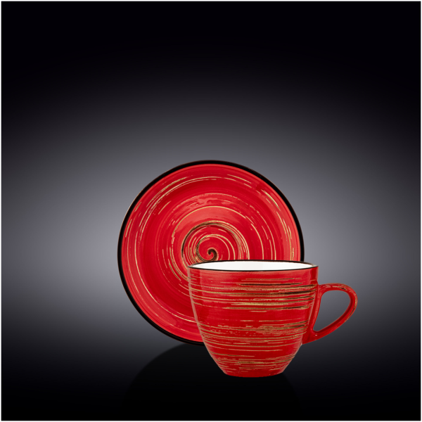 Taza Té Con Platillo 300 Ml Spiral Red by Wilmax