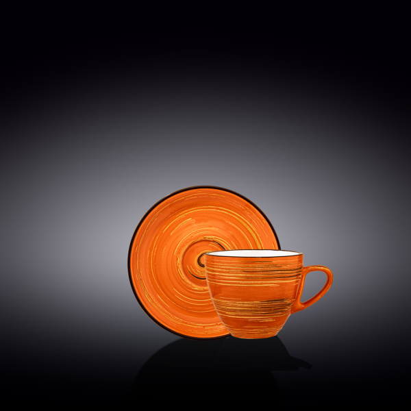 Taza Café Con Platillo 75 Ml Spiral Red by Wilmax