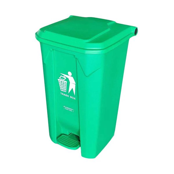 Contenedor Basura Verde Con Pedal 80 Lt Capri