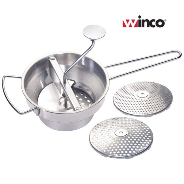 Prensa Verduras 20 cm Con Aspas 4 Discos Acero Inoxidable Winco